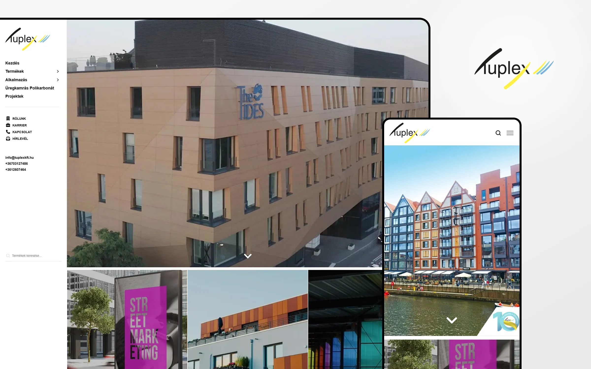 Tuplex B2B web prikazan na desktopu i mobitelu